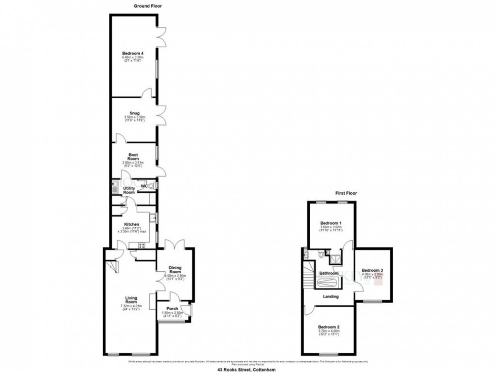 Floorplan for Rooks Street, Cottenham, CB24