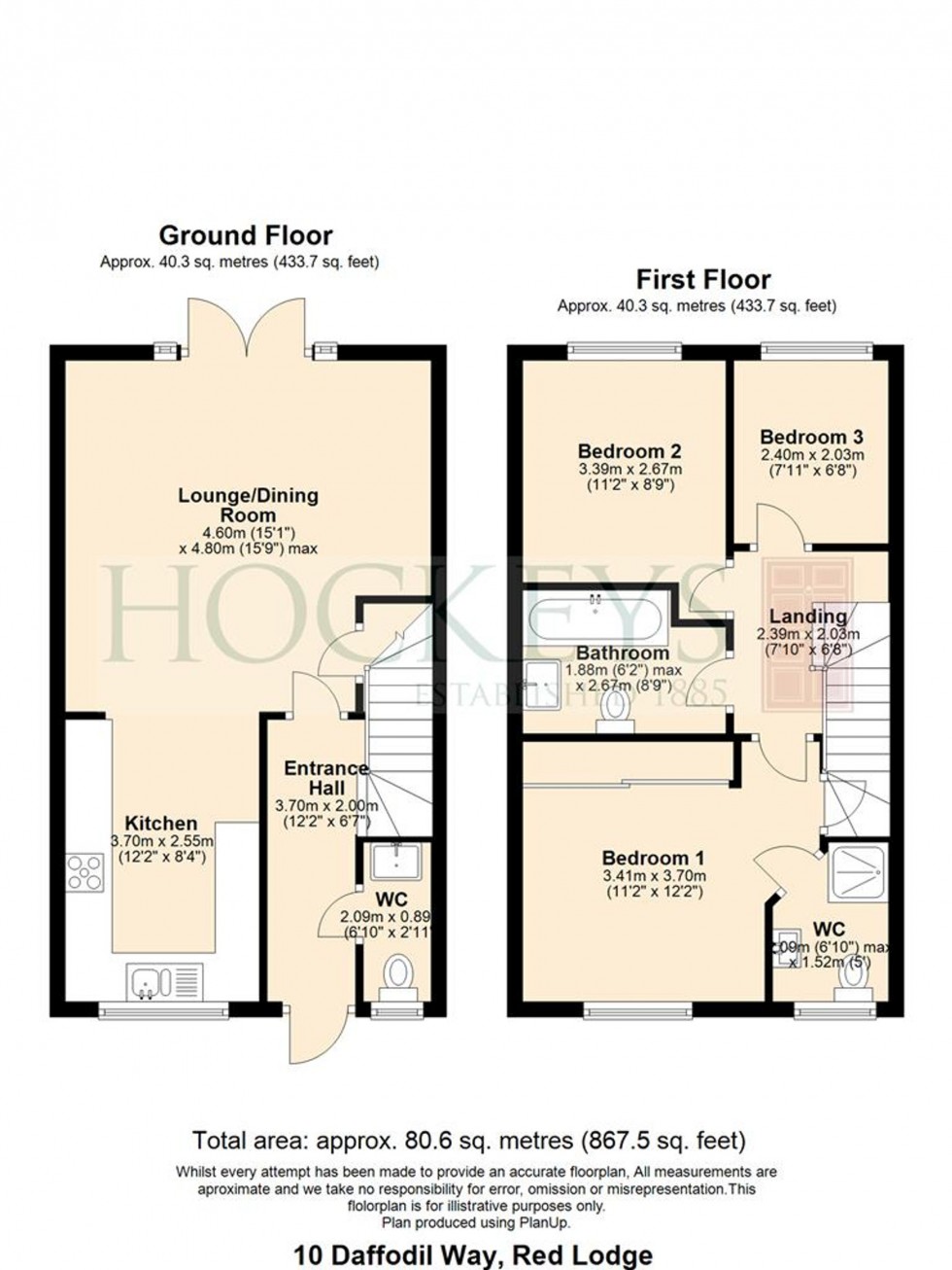 Floorplan for Daffodil Way, Red Lodge, IP28