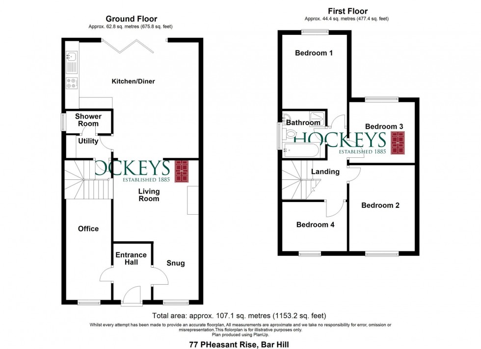 Floorplan for Pheasant Rise, Bar Hill, CB23