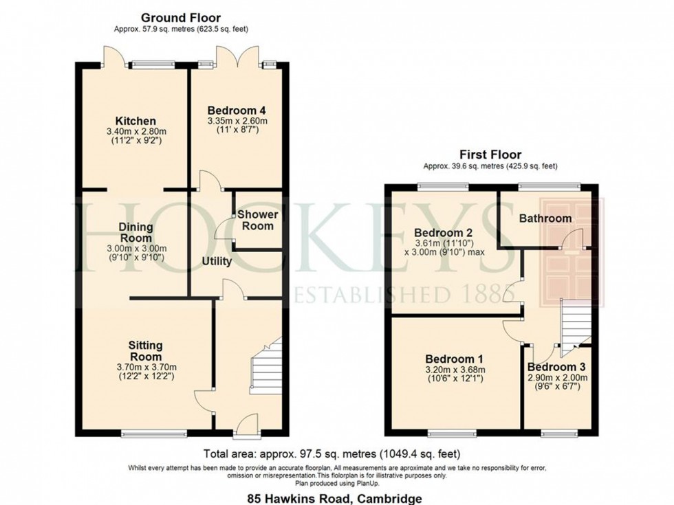 Floorplan for Hawkins Road, Cambridge, CB4