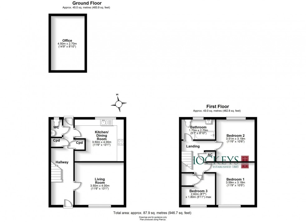 Floorplan for Drings Close, Over, CB24