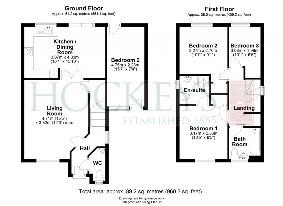 Floorplan for De La Haye Close, Papworth Everard, CB23