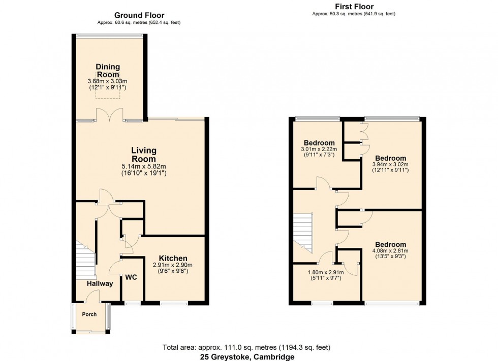 Floorplan for Greystoke Road, Cambridge, CB1