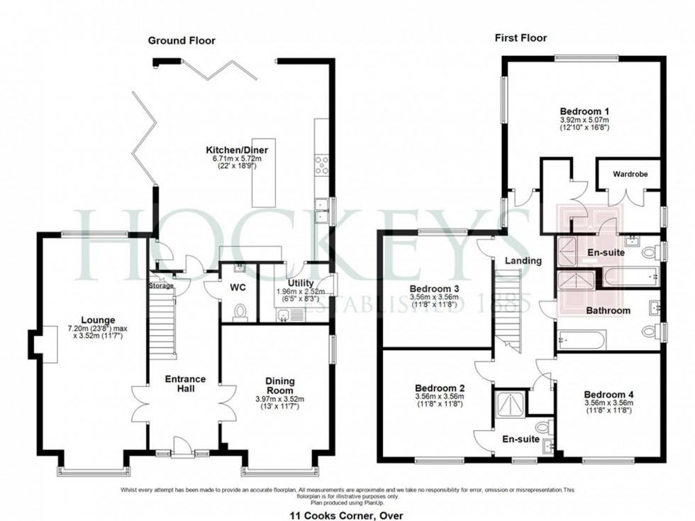 Floorplan for Fen End, Over, CB24