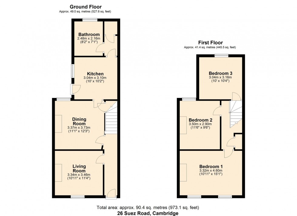 Floorplan for Suez Road, Cambridge, CB1