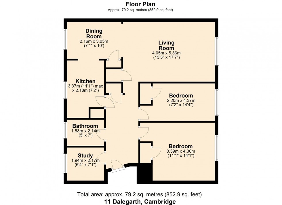 Floorplan for Dalegarth, Cambridge, CB4