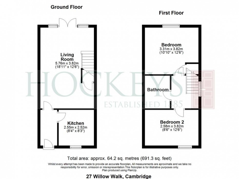 Floorplan for Willow Walk, Cambridge, CB1