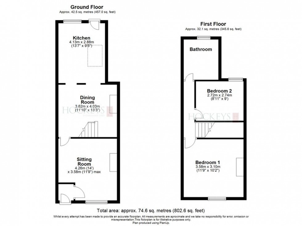 Floorplan for Brookfields, Cambridge, CB1