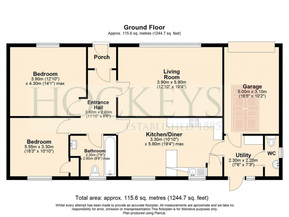 Floorplan for Thorns Close, Wickhambrook, CB8