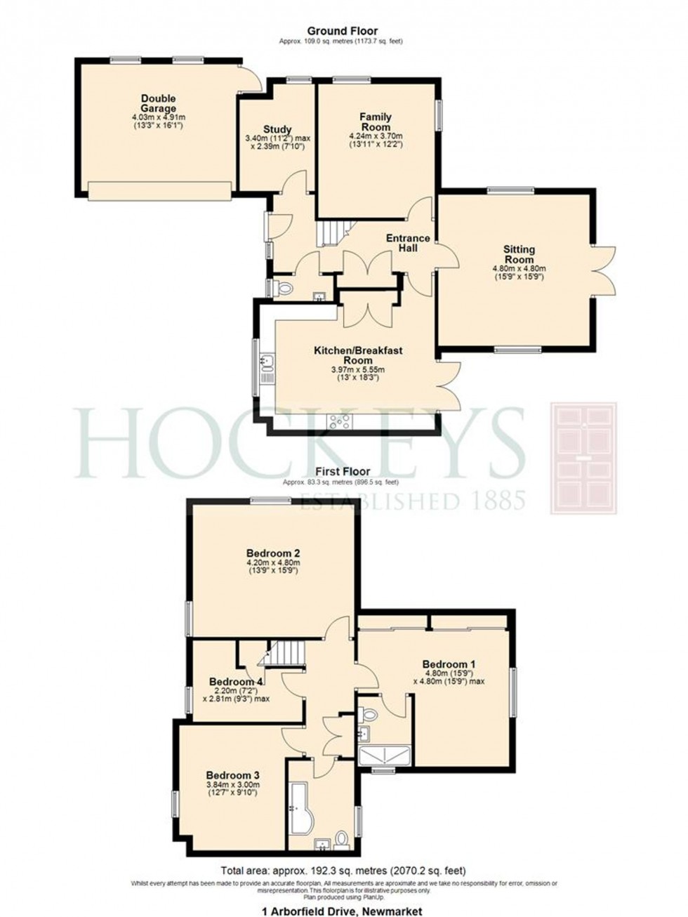 Floorplan for Arborfield Drive, Newmarket, CB8