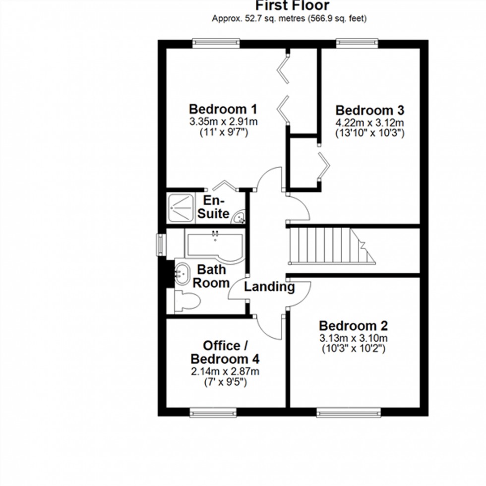 Floorplan for Sable Close, Cambridge, CB1