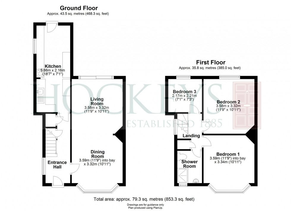 Floorplan for Sunnyside, Cambridge, CB5