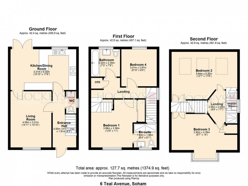 Floorplan for Teal Avenue, Soham, CB7