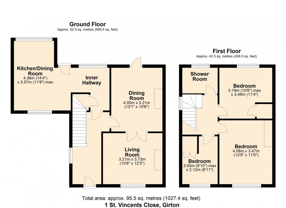 Floorplan for St. Vincents Close, Girton, CB3