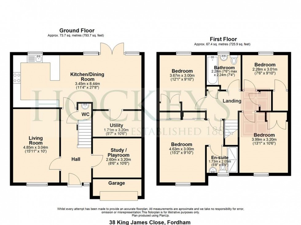 Floorplan for King James Close, Fordham, CB7